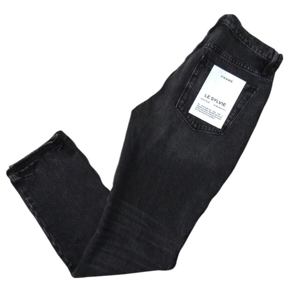 FRAME LE SYLVIE JEANS, SZ-30, BLACK, WILKINSON RIPS, Brand New! - Picture 5 of 16